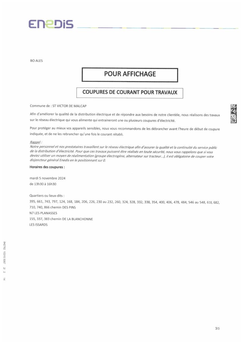 Coupures de l’électricité