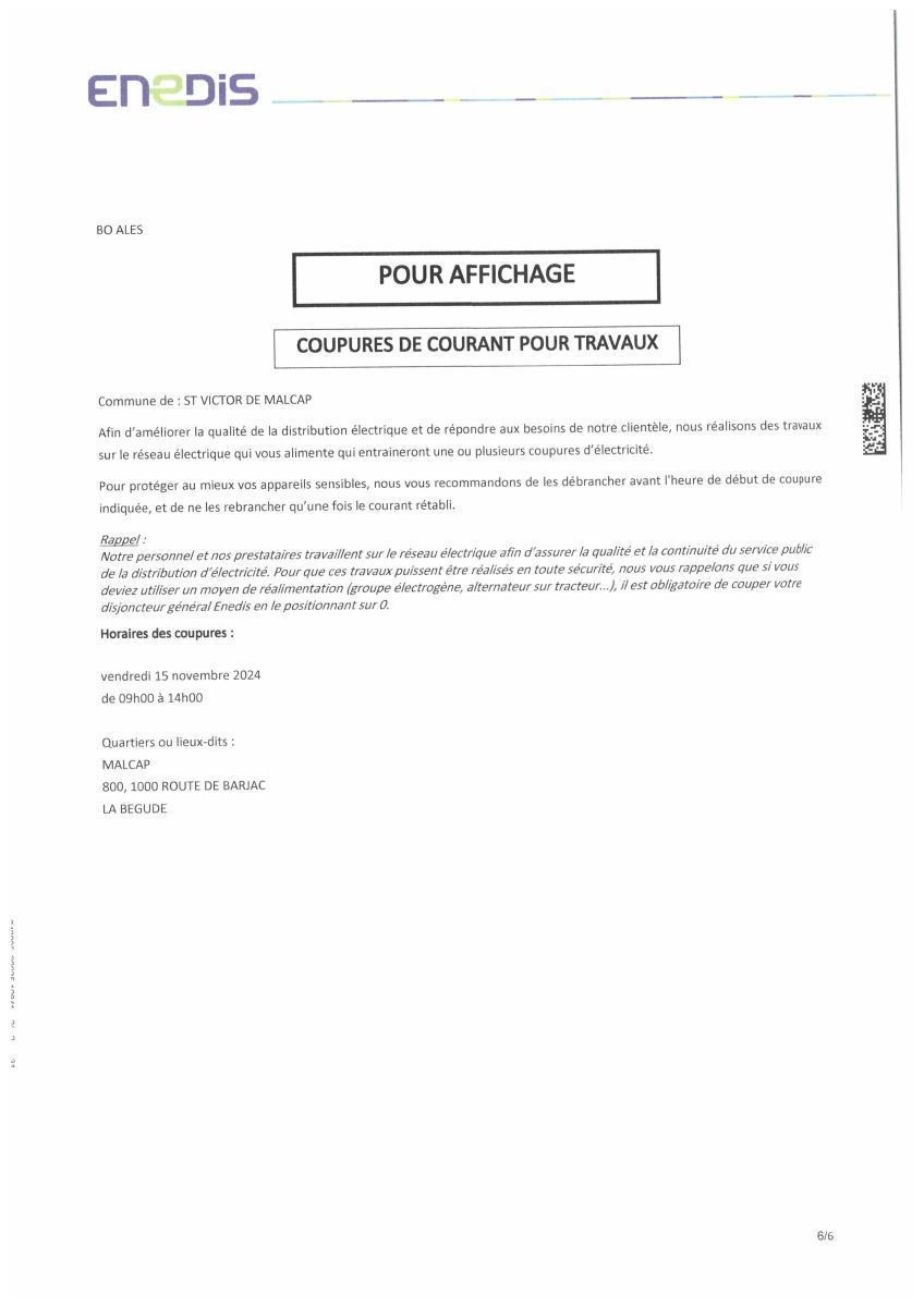 Coupures d&rsquo;électricité