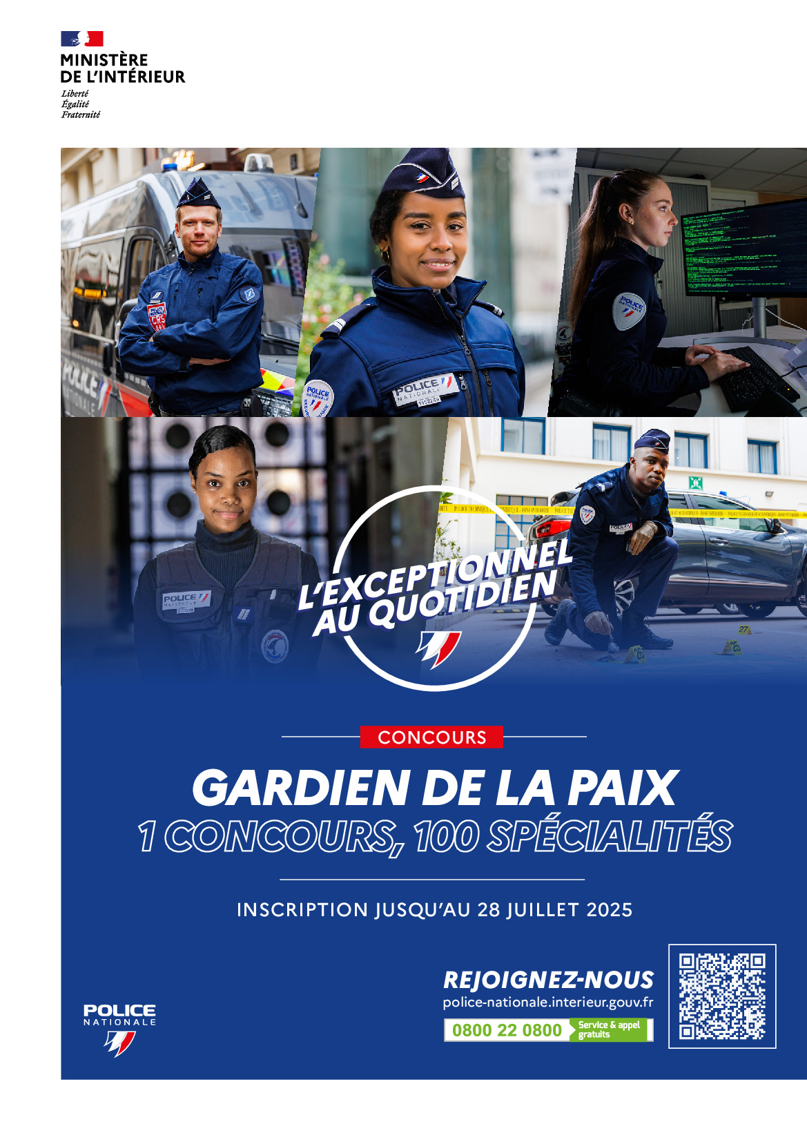 Recrutement des gardiens de la paix