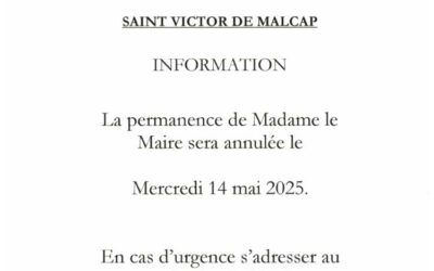 Permanence de Mme le Maire