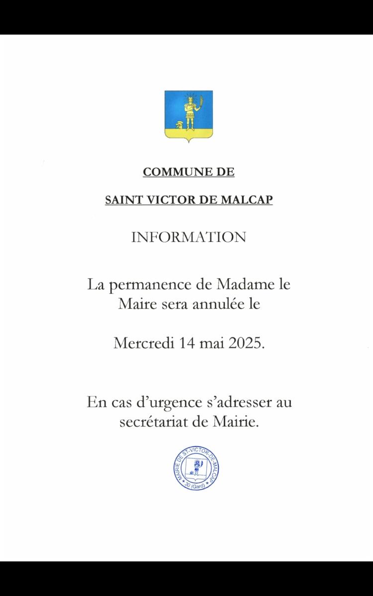 Permanence de Mme le Maire