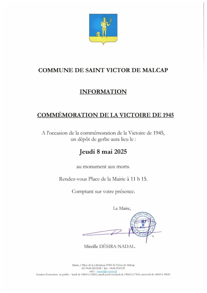 Commémoration de la victoire du 8 mai 1945
