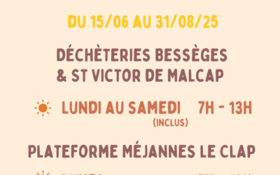 Horaires d’ouverture déchetterie
