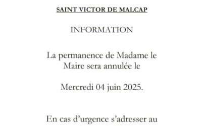 Permanence de Madame le maire