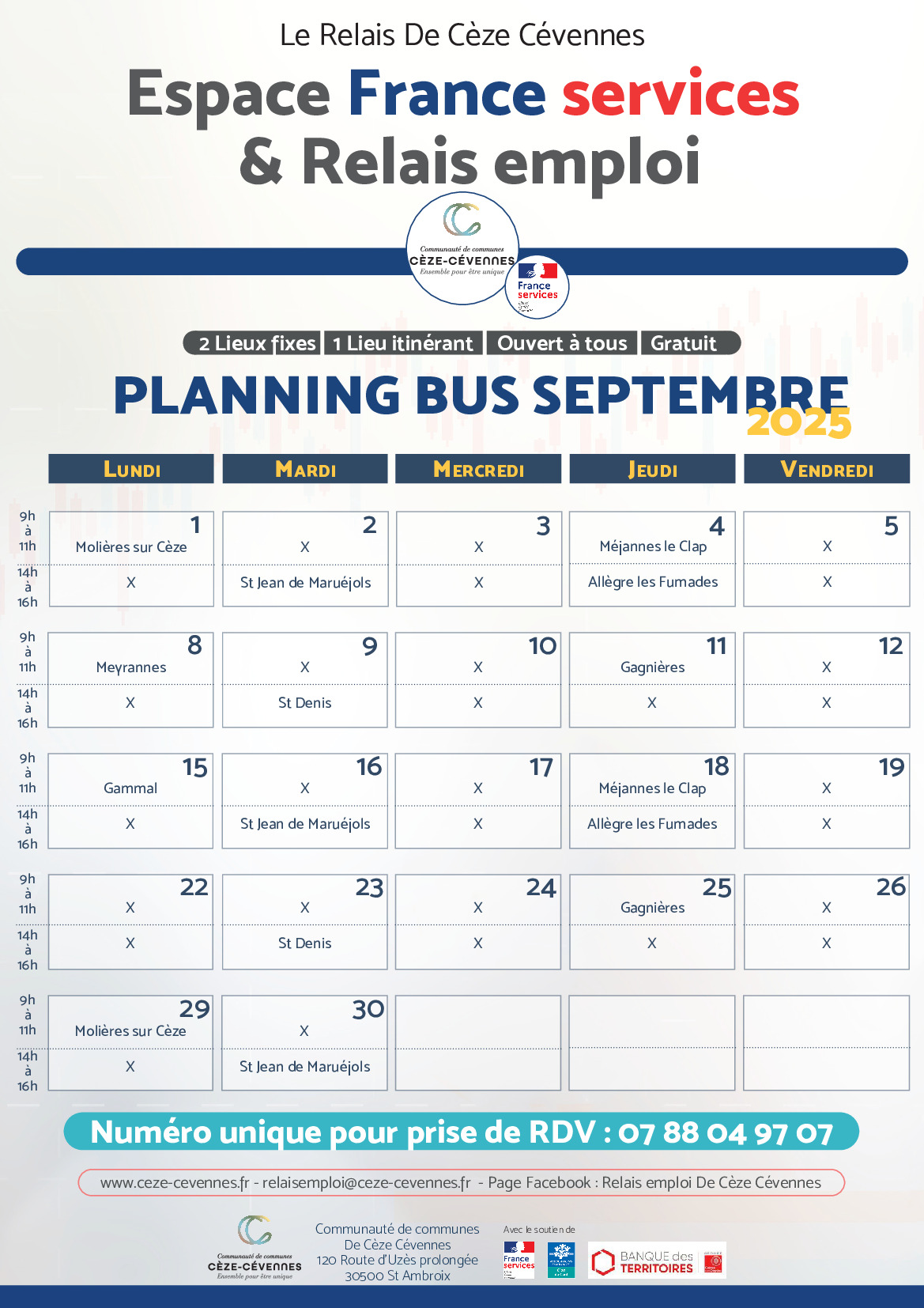 France service et relais emploi en septembre