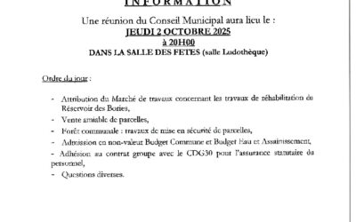 Prochain conseil municipal