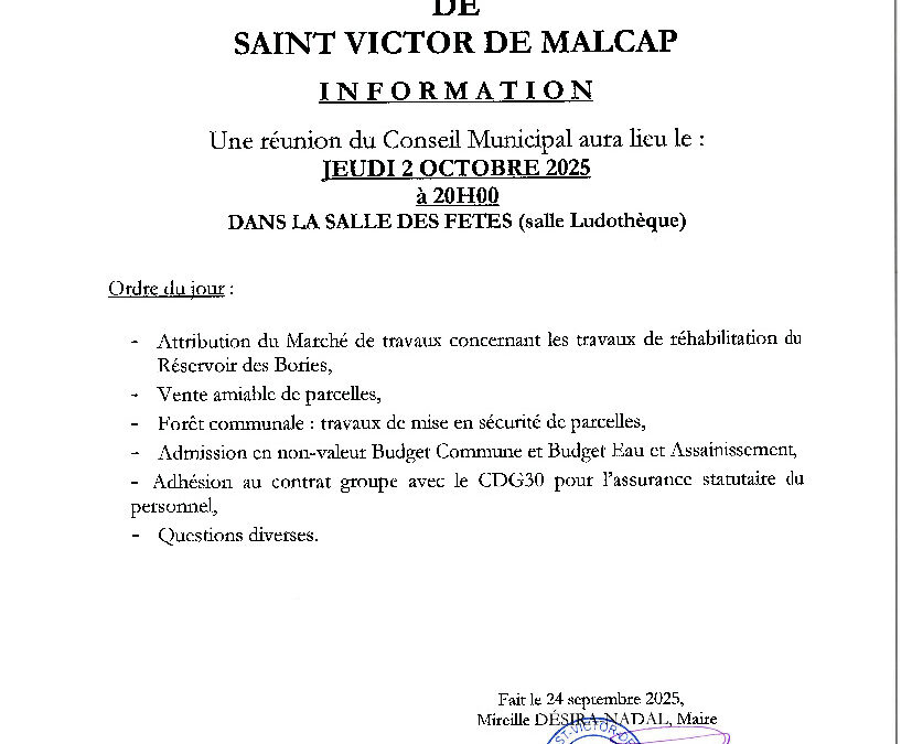 Prochain conseil municipal
