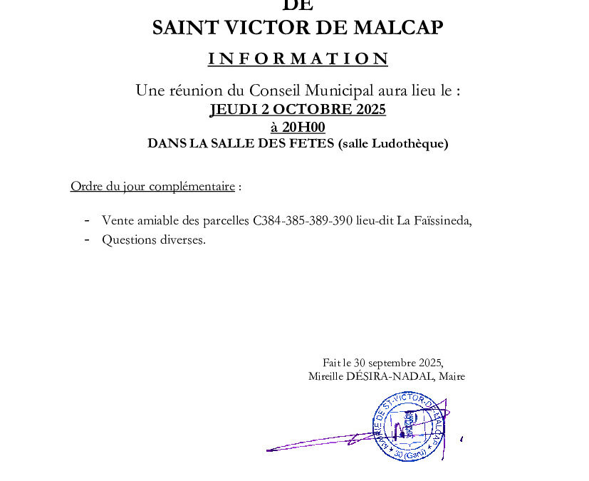 Conseil municipal : complément