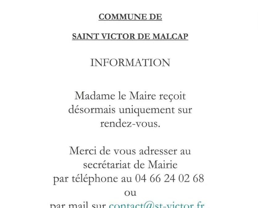 Entretien avec Mme le Maire