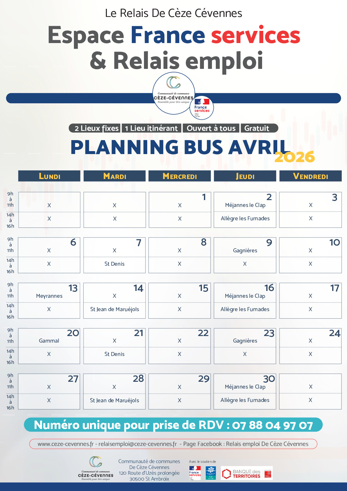 Planning Bus France Services