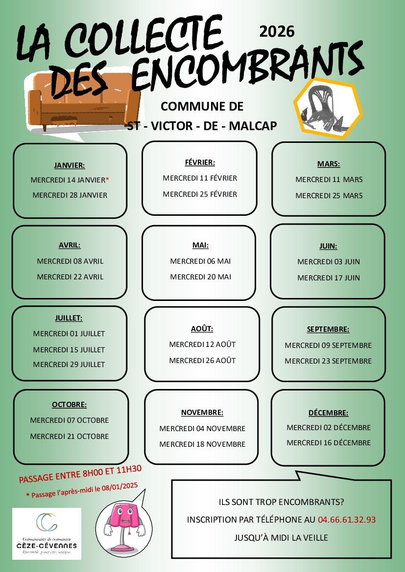 Planning Ramassage Encombrants 2026