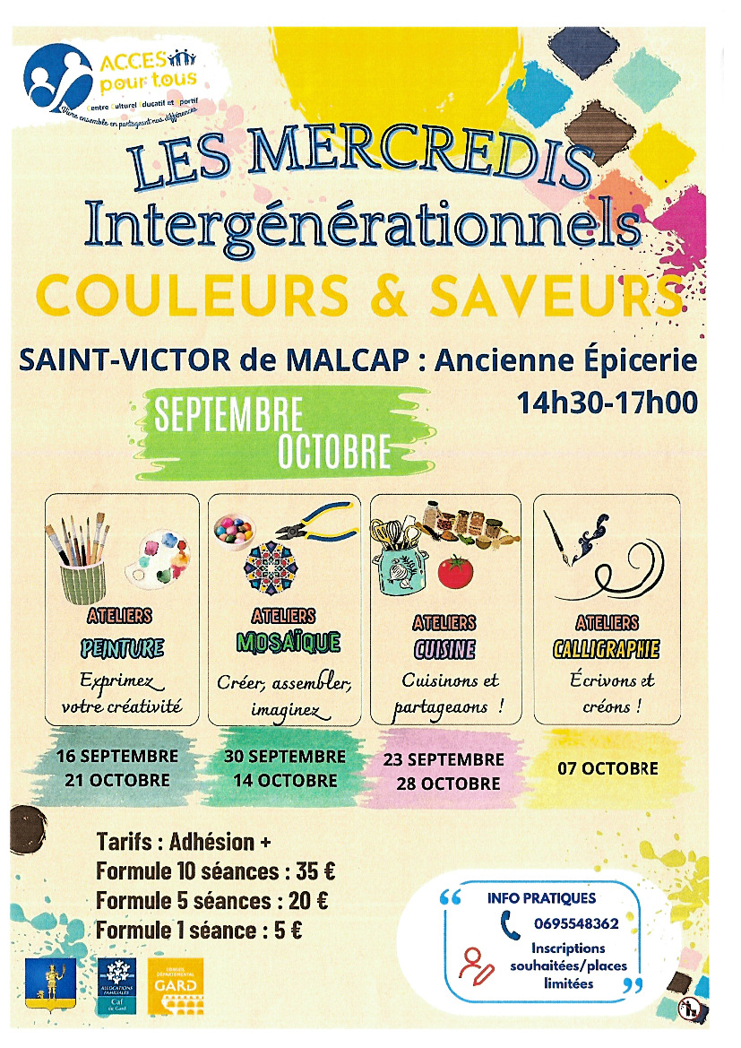 affiche les mercredis intergénérationnels septembre octobre