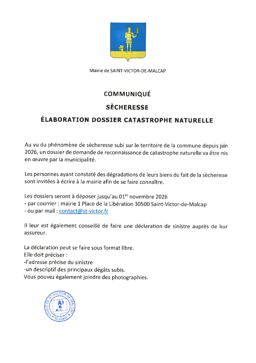 élaboration du dossier catastrophe naturelle